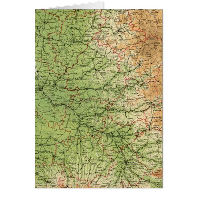 Cartão Zona sudoeste da França Bordeaux (Frente)