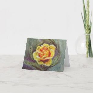 Cartão Zonta Pastel Yellow Rose note card