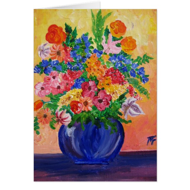 Cartão Zum Geburtstag de Blumen (Frente)