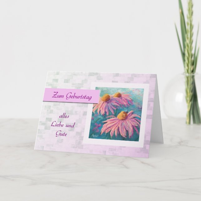 Cartão Zum Geburtstag - feliz aniversario no alemão, (Frente)