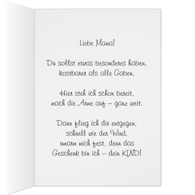 Cartão Zum Muttertag (Interior (direita))
