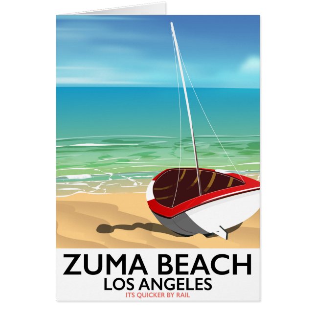 Cartão Zuma Beach LA Rail Beach poster (Frente)