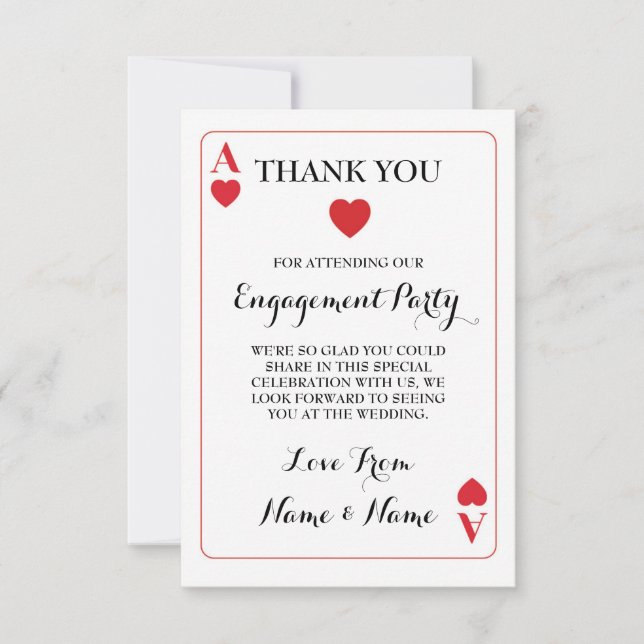 Cartas de Agradecimento Ás de Copas Vermelho (Frente)