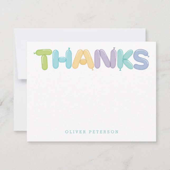 Cartas de Balão Notas de Agradecimento (Frente)