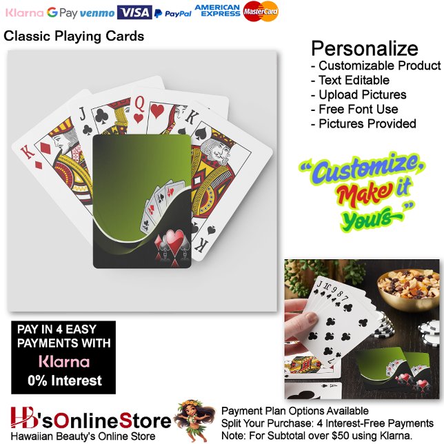 Cartas de Baralho Ace of All Trades Fundo Verde (Ace of All Trades Playing Cards Green Background.)