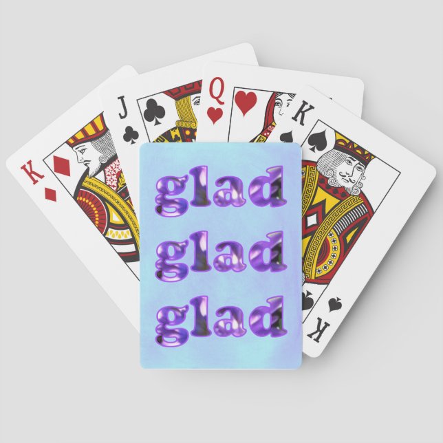 Cartas de baralho alegres em azul lavanda (Verso)