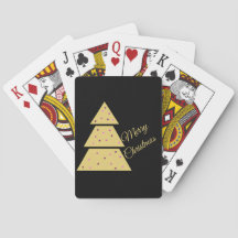 Cartas de Baralho Árvore de Natal Dourada
