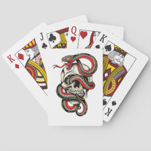 Cartas de Baralho Caveira & Cobra   Design Ousado