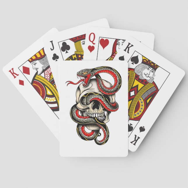 Cartas de Baralho Caveira & Cobra | Design Ousado (Verso)