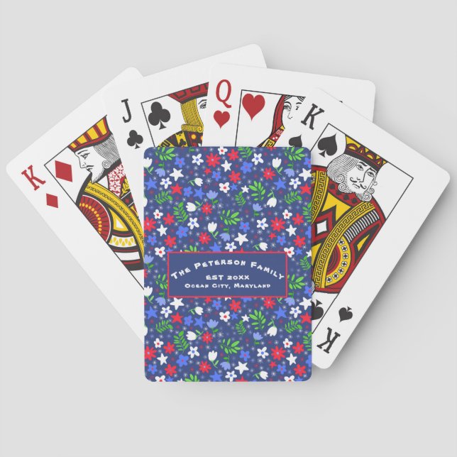 Cartas de Baralho Clássicas com Nome da Família Pe (Verso)