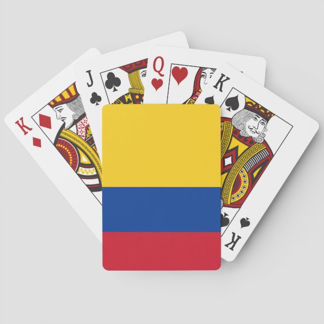 Cartas de Baralho com a bandeira da Colômbia (Verso)