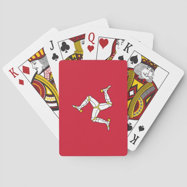 Cartas de Baralho com a bandeira da Ilha de Man (Verso)