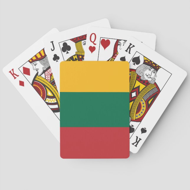 Cartas de Baralho com a bandeira da Lituânia (Verso)