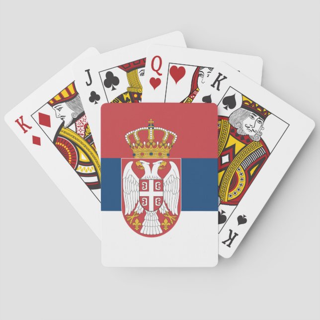 Cartas de Baralho com a bandeira da Sérvia (Verso)