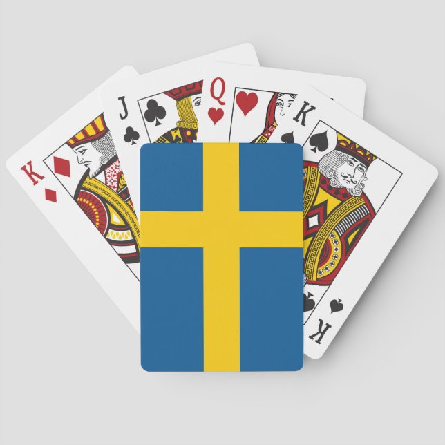 Cartas de Baralho com a bandeira da Suécia (Verso)