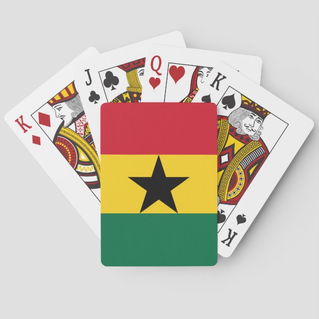 Cartas de Baralho com a bandeira de Gana (Verso)
