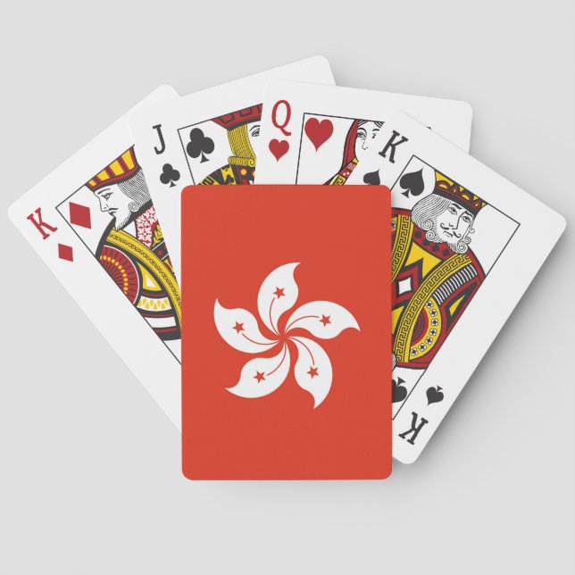 Cartas de Baralho com a bandeira de Hong Kong (Verso)