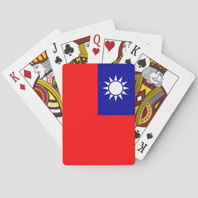 Cartas de Baralho com a bandeira de Taiwan (Verso)