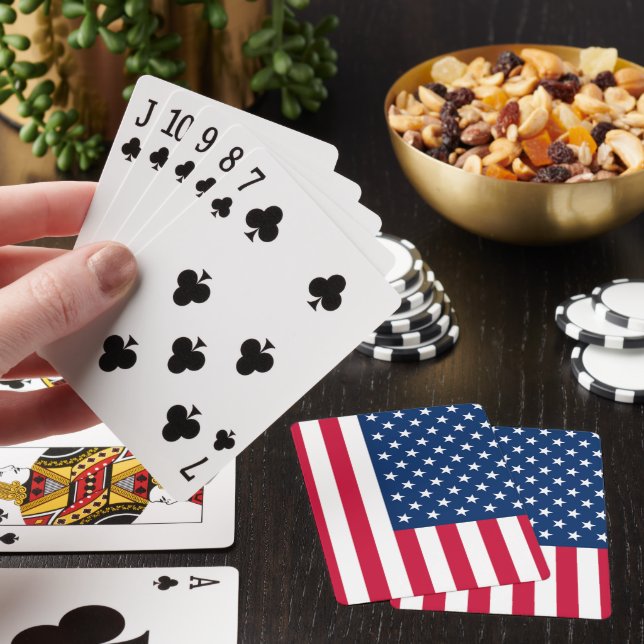 Cartas de Baralho com Bandeira Americana (In situ)