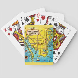 Cartas de Baralho com Mapa Antigo de São Petersbur
