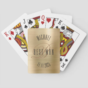 Cartas de Baralho com Monograma do Padrinho de Cas