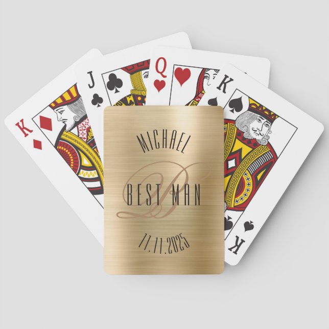 Cartas de Baralho com Monograma do Padrinho de Cas (Verso)