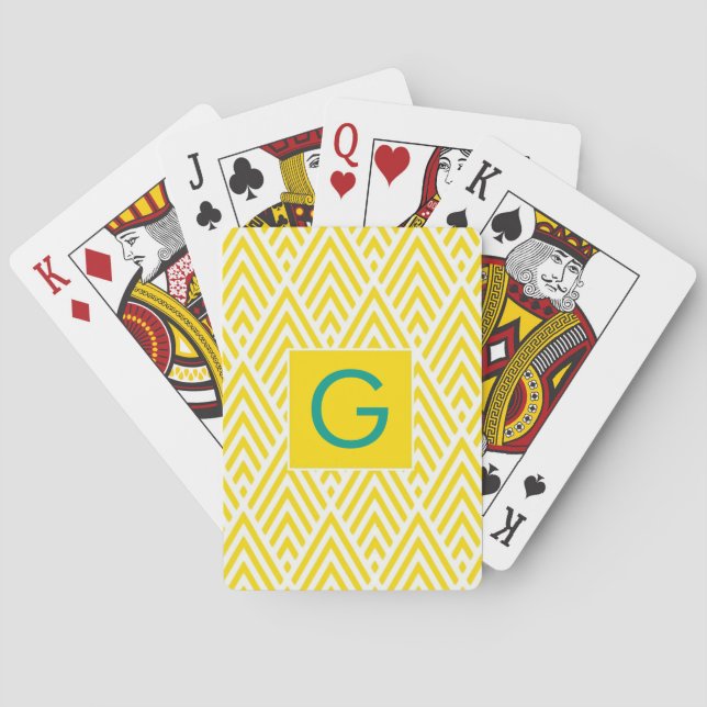 Cartas de Baralho com Monograma Seta Amarela (Verso)