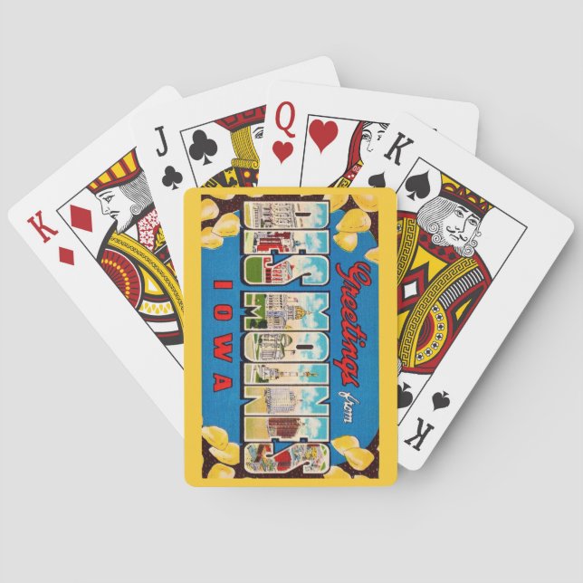  Cartas de Baralho com Postais Antigos de Des Moin (Verso)