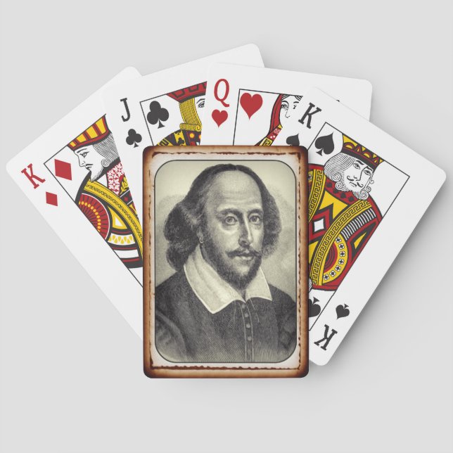 Cartas de Baralho com Retrato de William Shakespea (Verso)