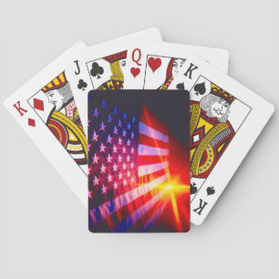 Cartas de baralho da bandeira americana, faces de