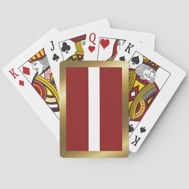 Cartas de Baralho da Bandeira da Letônia (Verso)