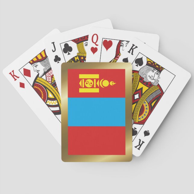 Cartas de Baralho da Bandeira da Mongólia (Verso)