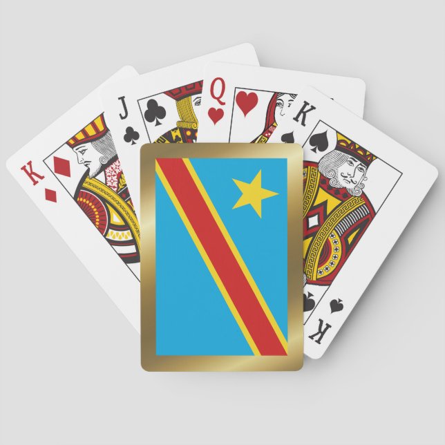 Cartas de Baralho da Bandeira do Congo-Kinshasa (Verso)