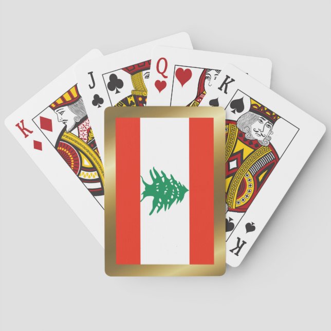 Cartas de Baralho da Bandeira do Líbano (Verso)