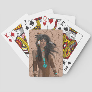 Cartas de Baralho da Donzela Indígena Americana