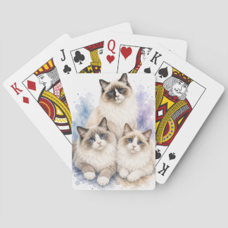 Cartas de Baralho de Aquarela de Gato Ragdoll