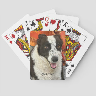 Cartas de Baralho de Border Collie Preto e Branco