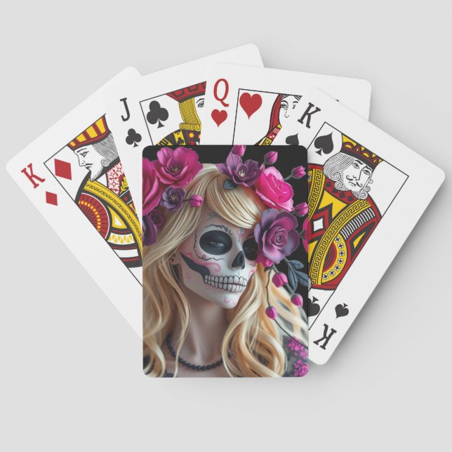 Cartas de baralho de crânios açucarados (Verso)