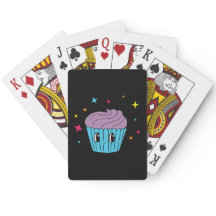Cartas de Baralho de Cupcake Pastel Fofo