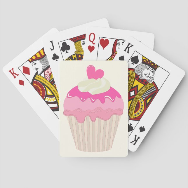 Cartas de Baralho de Cupcake Rosa Fofo (Verso)