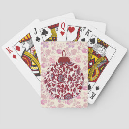 Cartas de Baralho de Férias de Natal em Rosa e Azu