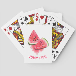 Cartas de Baralho de Melancia com Texto e Cores Pe
