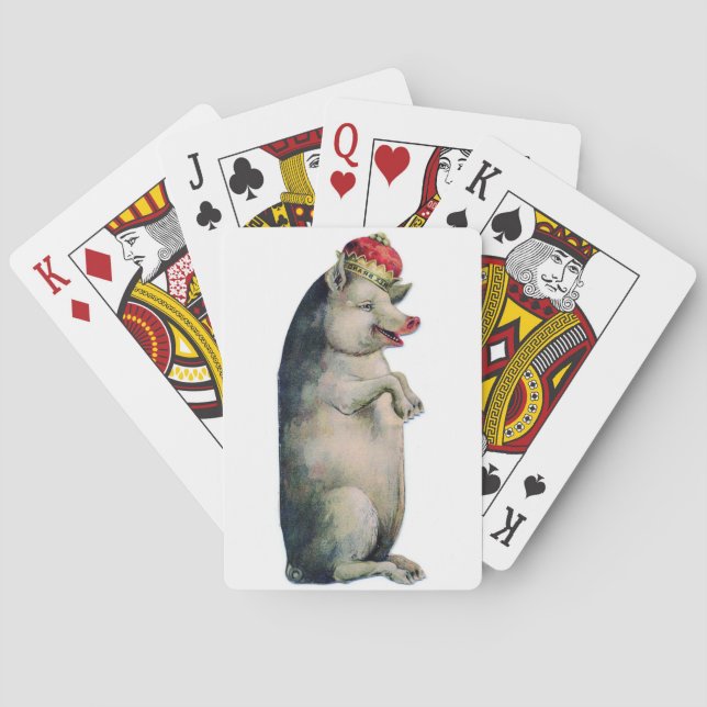 Cartas de Baralho de Pôquer Porco com Coroa (Verso)