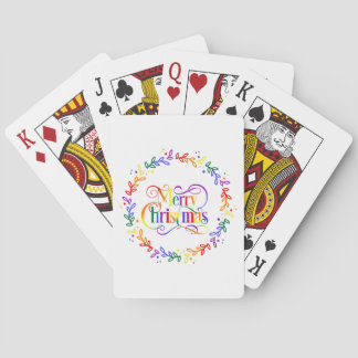 Cartas de Baralho do Arco-íris Feliz Natal Coroa