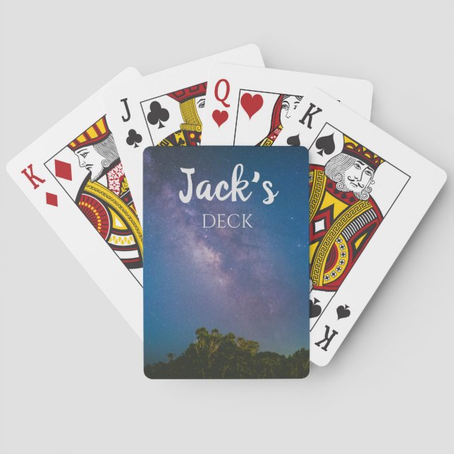 Cartas de Baralho do Céu Noturno Personalizadas (Verso)