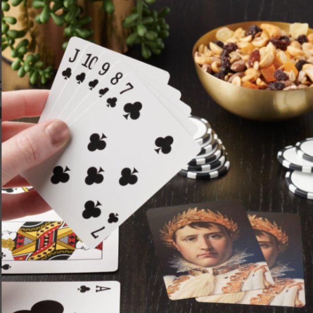 Cartas de Baralho do Herói Coroado com Coroa de Lo (Napoleon’s Portrait Poker cards easy to shuffle, smooth card stock. Dimensions: 2.5" x 3.5". )