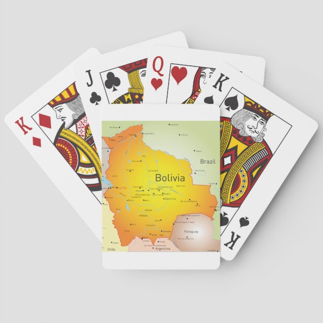 Cartas de Baralho do Mapa da Bolívia (Verso)