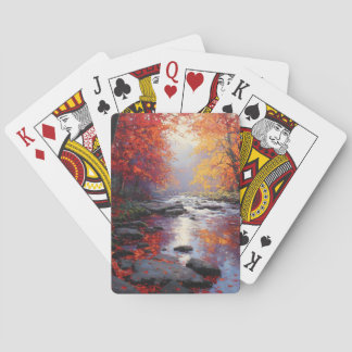 Cartas de Baralho do Pôr do Sol no Lago Tranquilo 