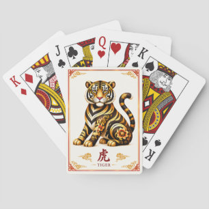 Cartas de Baralho do Tigre do Zodíaco Chinês