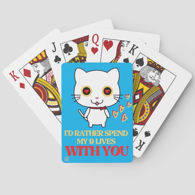 cartas de baralho engraçadas "GATO FOFO" (Verso)